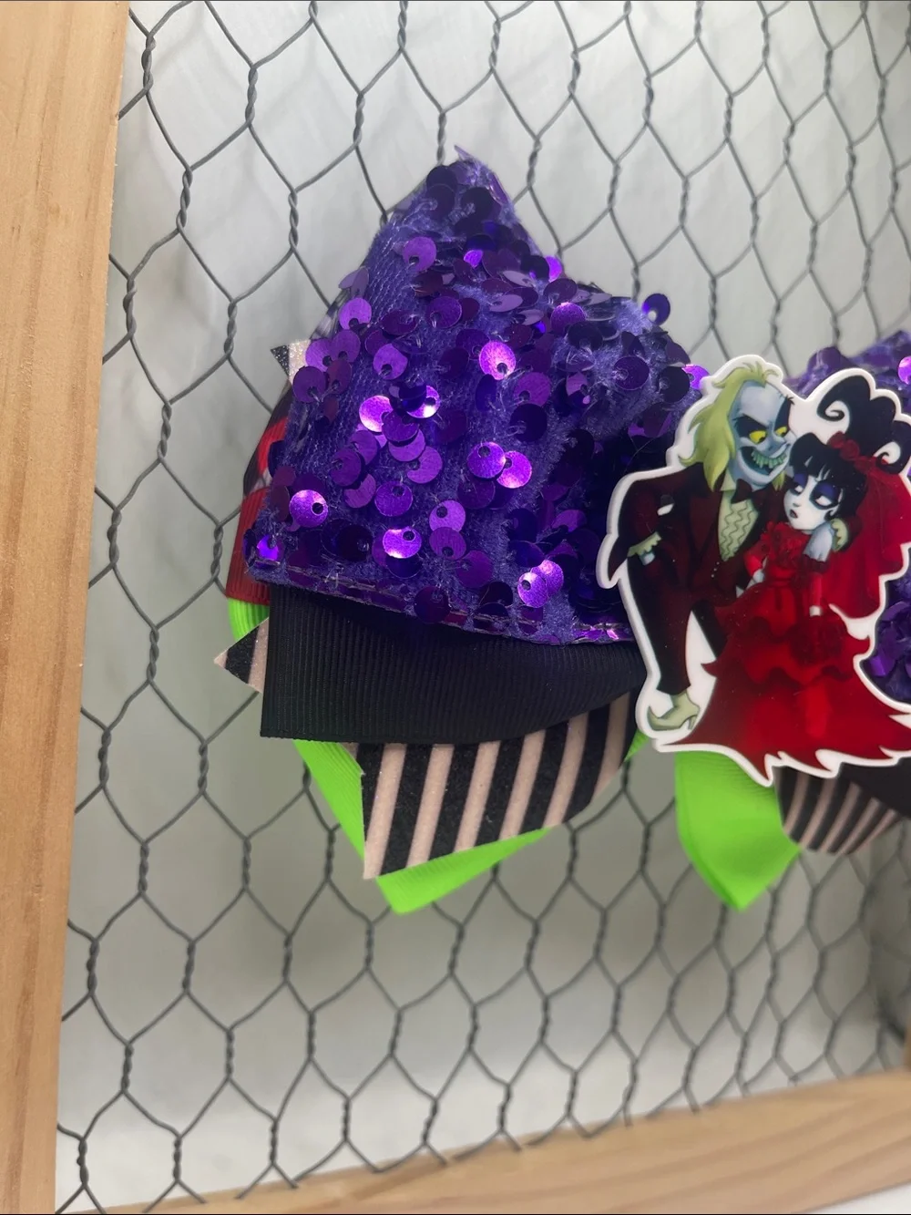 Handmade Gothic Ghost-Inspired Hair Bow